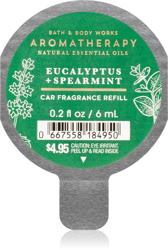 Bath & Body Works Eucalyptus Spearmint parfum pentru masina rezervă 6 ml