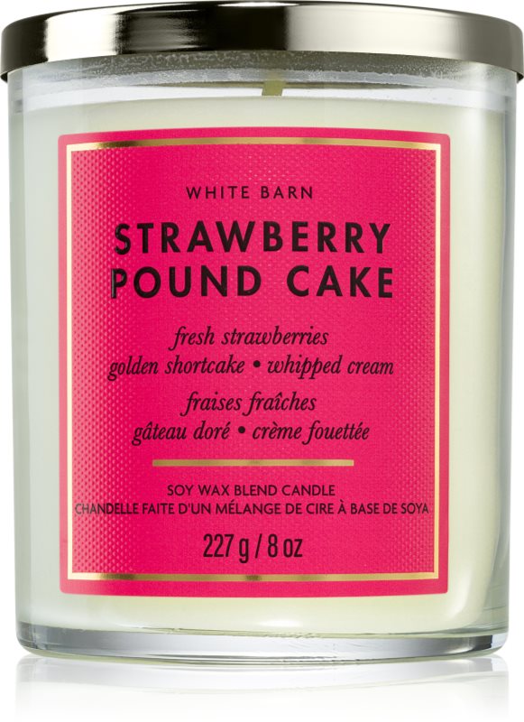 Bath & Body Works Strawberry Pound Cake lumânare parfumată 227 g