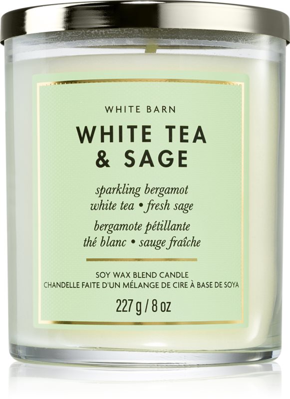 Bath & Body Works White Tea & Sage lumânare parfumată 227 g