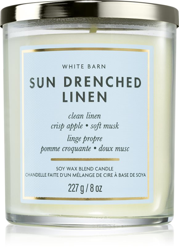 Bath & Body Works Sun Drenched Linen lumânare parfumată 227 g