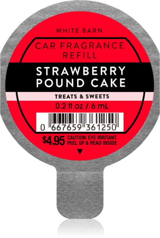 Bath & Body Works Strawberry Pound Cake parfum pentru masina rezervă 6 ml