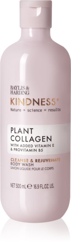 Baylis & Harding Kindness+ Plant Collagen gel de dus revitalizant parfum Coconut Milk & Rose Water 500 ml