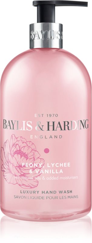 Baylis & Harding Peony, Lychee & Vanilla Săpun lichid pentru mâini cu efect de hidratare 500 ml