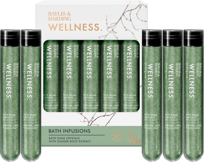 Baylis & Harding Wellness. Energise set cadou pentru cadă Ginger, Lime & Basil Leaf