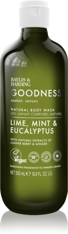 Baylis & Harding Goodness Awaken Senses gel de dus revigorant parfum Lime, Mint & Eucalyptus 500 ml