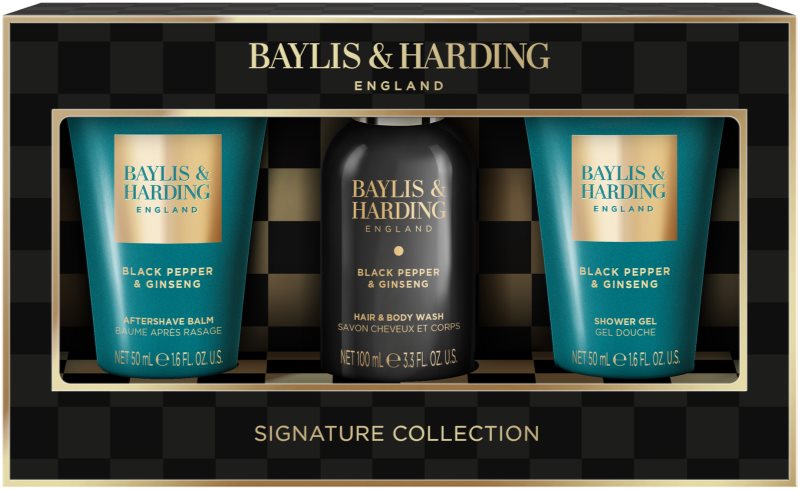 Baylis & Harding Black Pepper & Ginseng set cadou pentru față, corp și păr pentru bărbați