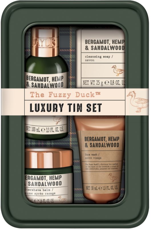 Baylis & Harding The Fuzzy Duck Bergamot, Hemp & Sandalwood set cadou cutie de metal