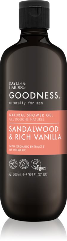 Baylis & Harding Goodness Sandalwood & Rich Vanilla Gel de duș pentru bărbați 500 ml