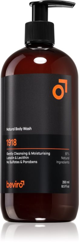 Beviro Natural Body Wash 1918 Gel de duș pentru bărbați 250 ml