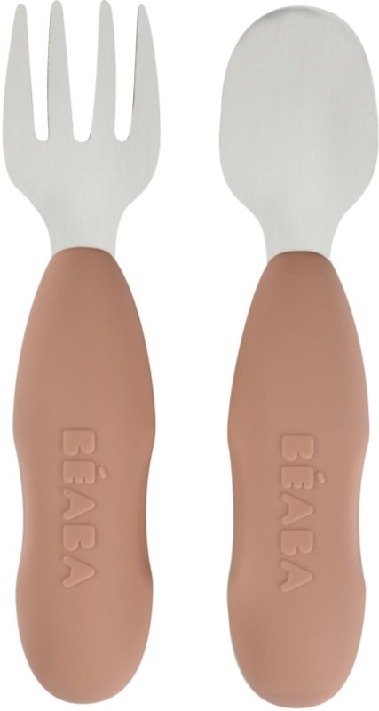 Beaba Stainless Steel Pre-Cutlery tacâmuri Praline 10m+ 2 buc