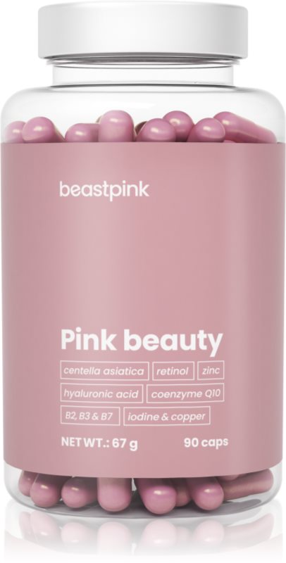 BeastPink Pink Beauty capsule pentru frumusețea părului, a tenului și a unghiilor 90 caps.