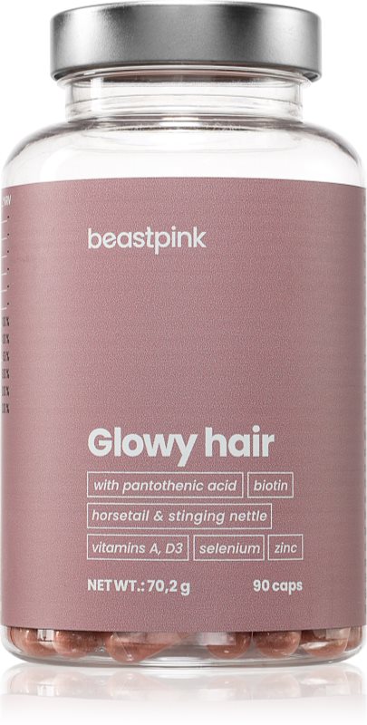 BeastPink Glowy Hair capsule pentru par frumos si sanatos 108 g