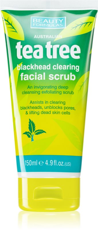 Beauty Formulas Tea Tree demachiant cu efect de peenling pentru pielea problematica 150 ml