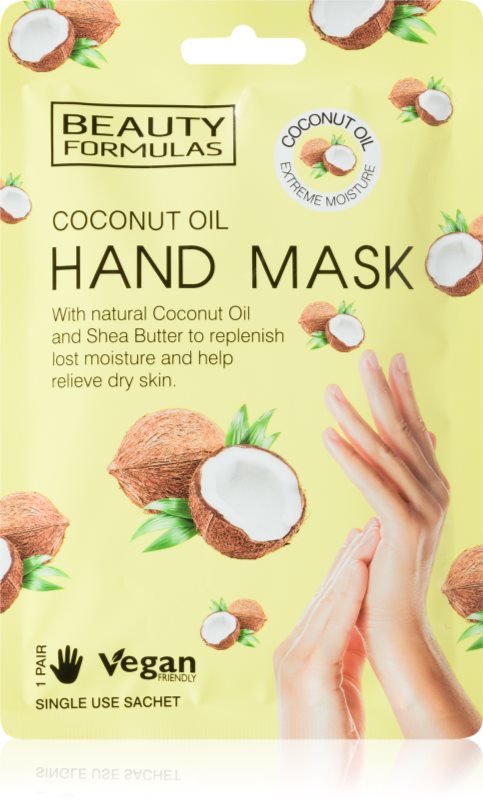 Beauty Formulas Coconut Oil mască de hidratare profundă de maini 1 buc