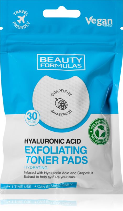 Beauty Formulas Hyaluronic Acid dischete demachiante cu efect de hidratare 30 buc