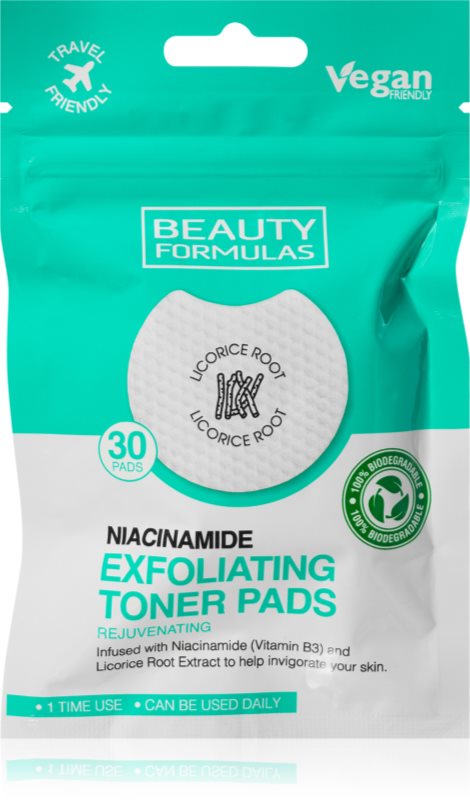Beauty Formulas Niacinamide dischete demachiante pentru o piele perfecta 30 buc