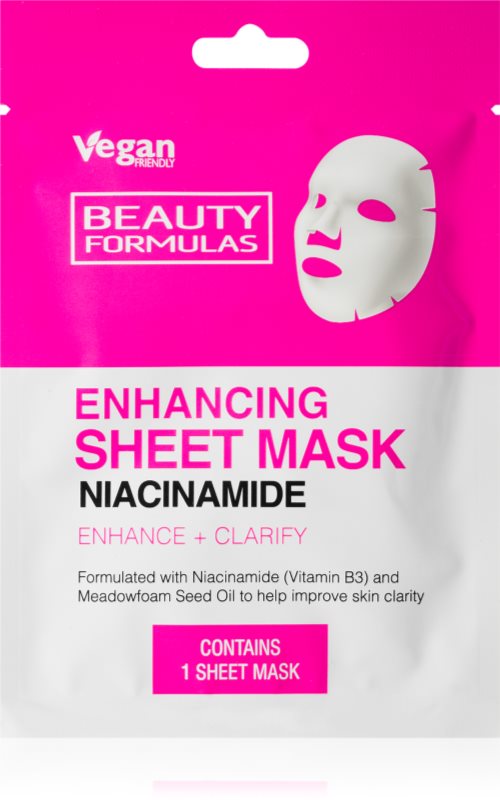 Beauty Formulas Niacinamide mască textilă nutritivă 1 buc