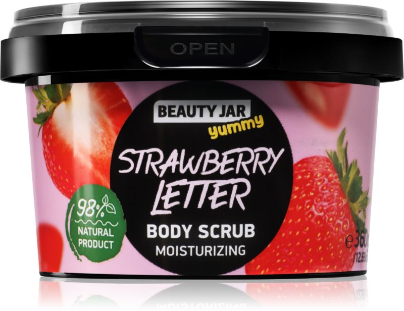 Beauty Jar Yummy Strawberry Letter crema delicata pentru exfoliere cu efect de hidratare 360 g