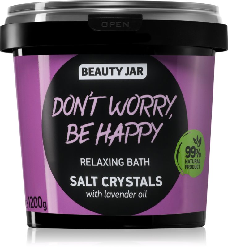 Beauty Jar Don't Worry, Be Happy sare de baie relaxanta cu esente de lavanda 1.2 kg