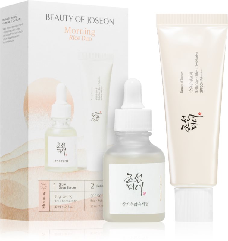 Beauty of Joseon Morning Rice Duo Set set pentru uniformizarea nuantei tenului