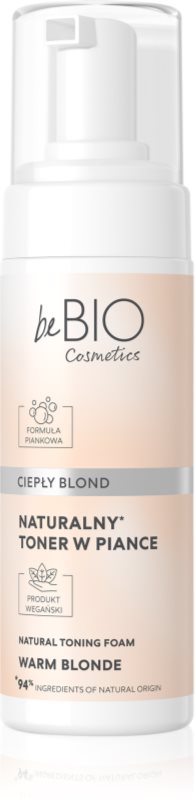 beBIO Natural Foam Toner Warm Blonde spuma tonica pentru păr 120 ml
