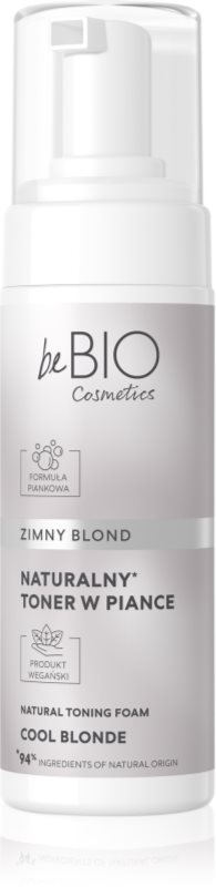 beBIO Natural Foam Toner Cool Blonde spuma tonica pentru păr 120 ml