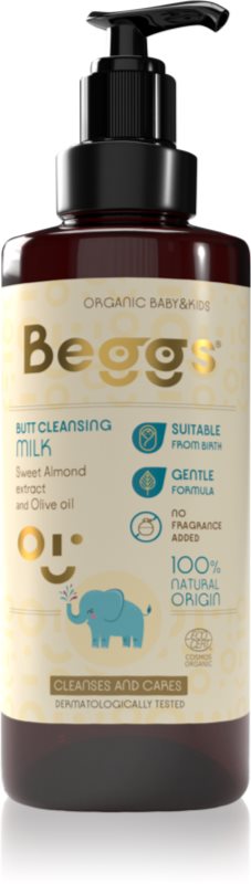 Beggs Organic Baby & Kids Butt Cleansing Milk lapte pentru curatare pentru bebeluși și copii mici 200 ml