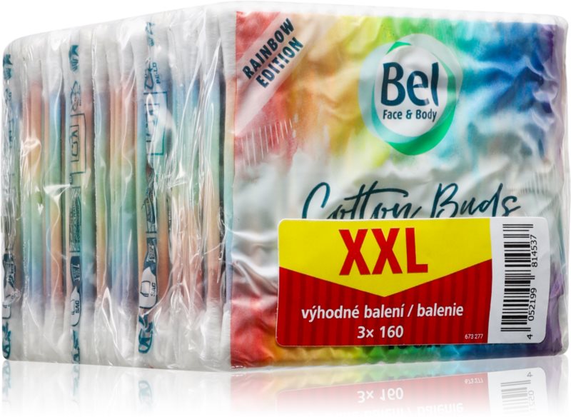 Bel Face & Body Rainbow bețișoare din bumbac ambalaj economic 3x160 buc