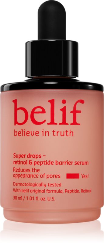 belif Super Drops Retinol & Peptide Barrier Serum tonifiere intensiv ser cu peptide 30 ml