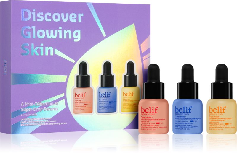 belif Super Drops Discover Glow Skin Kit set cadou pentru o piele perfecta