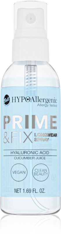 Bell HYPOallergenic Hydrating bază de machiaj și spray fixator 2 în 1 cu acid hialuronic 50 ml