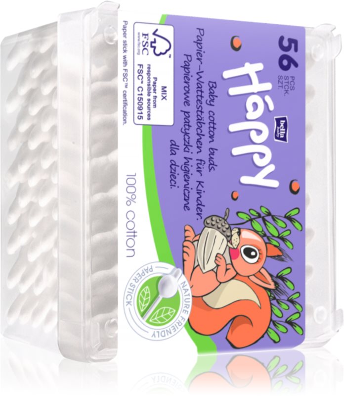 BELLA Baby Happy 100% cotton bețișoare din bumbac pentru copii 56 buc