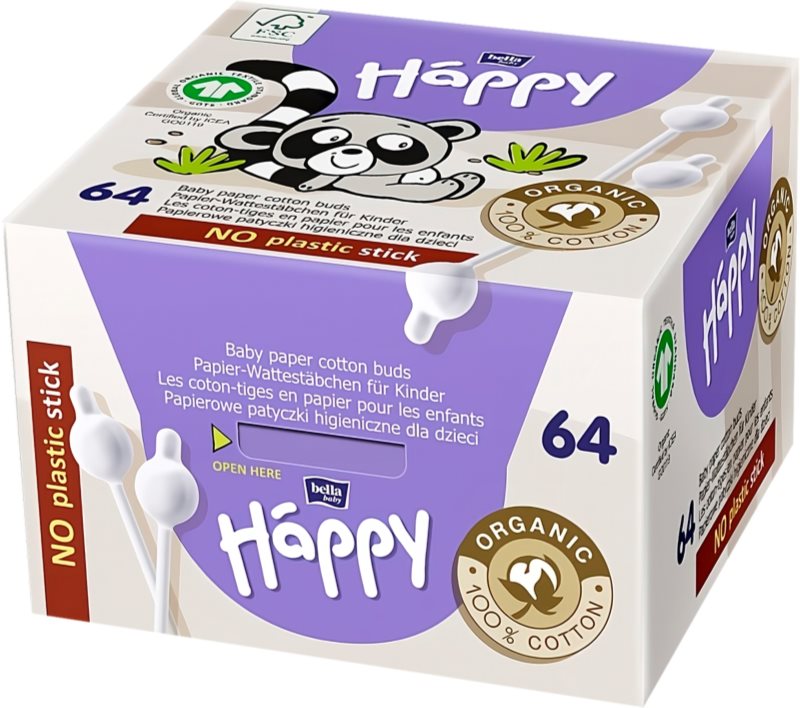 BELLA Baby Happy 100% cotton bețișoare din bumbac pentru copii 64 buc