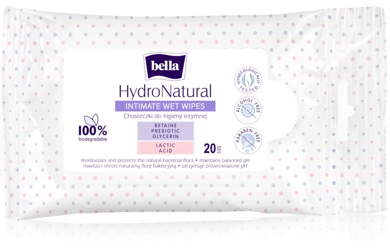 BELLA HydroNatural Șervețele umede pentru igiena intima 20 buc