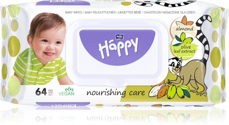 BELLA Baby Happy Almond and Olive Leaf Extract Șervețele umede pentru copii 64 buc