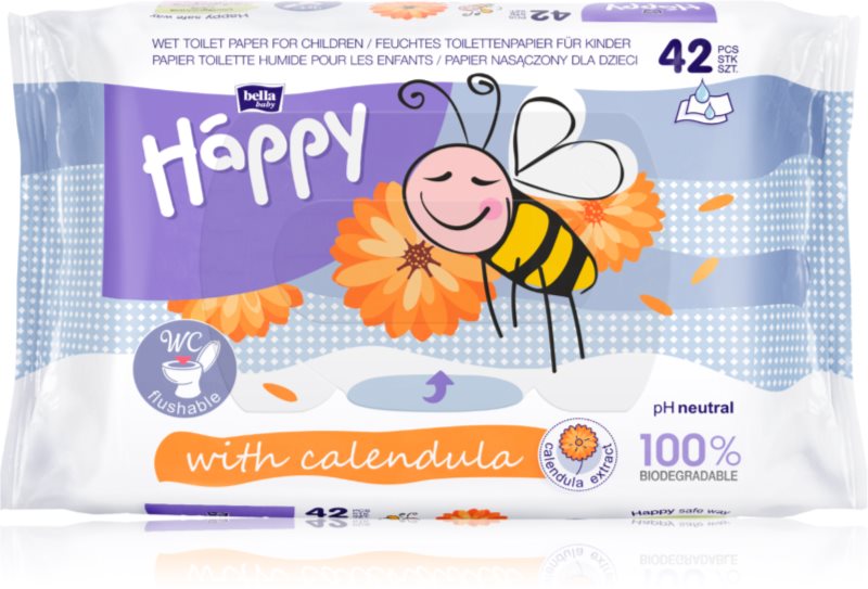 BELLA Baby Happy Calendula hârtie igienică umedă cu gălbenele pentru copii 42 buc
