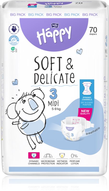 BELLA Baby Happy Soft&Delicate scutece de unică folosință cu canale
