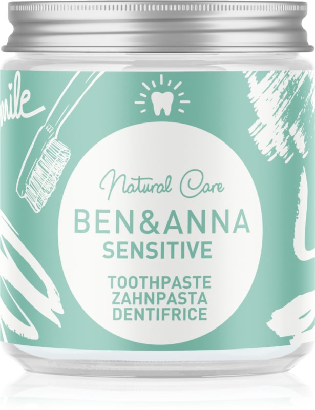 BEN&ANNA Natural Toothpaste Sensitive pastă de dinți în borcan de sticlă pentru dinti sensibili 100 ml
