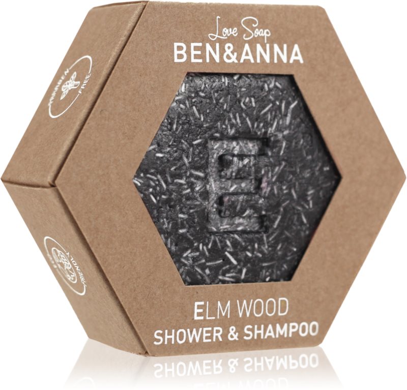 BEN&ANNA Love Soap Shower & Shampoo șampon uscat și gel de duș 2în1 Elm Wood 60 g