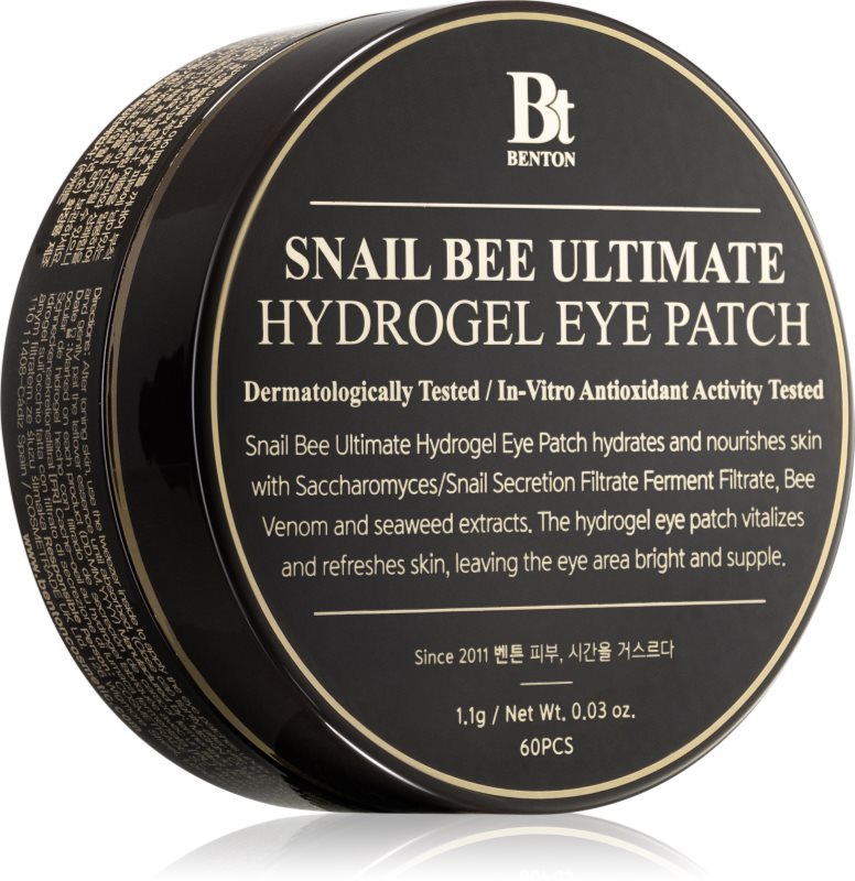 Benton Snail Bee masca hidrogel pentru ochi împotriva ridurilor și a cearcănelor întunecate 60 buc