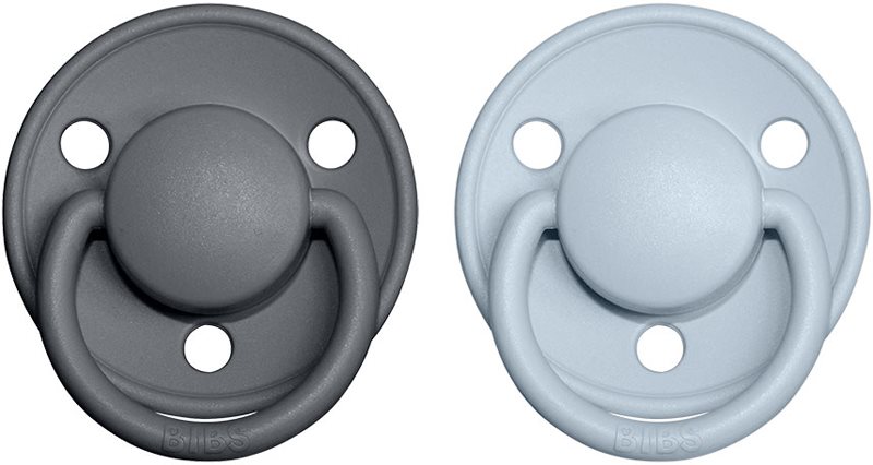 BIBS De Lux One Size suzetă Iron / BabyBlue 2 buc