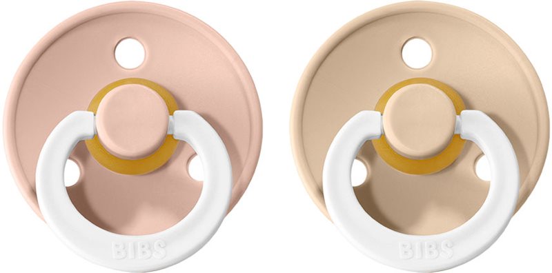 BIBS Colour Natural Rubber Size 3: 18+ months suzetă Blush Night / Vanilla Night 2 buc
