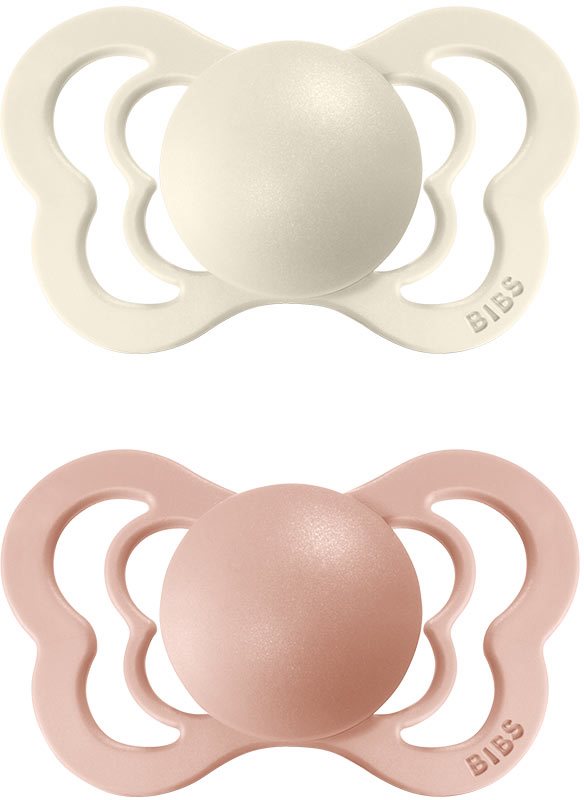 BIBS Couture Natural Rubber Size 1: 0+ months suzetă Ivory / Blush 2 buc