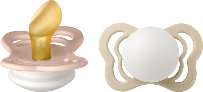 BIBS Couture Glow Natural Rubber Size 1: 0+ months suzetă Blush / Vanilla 2 buc