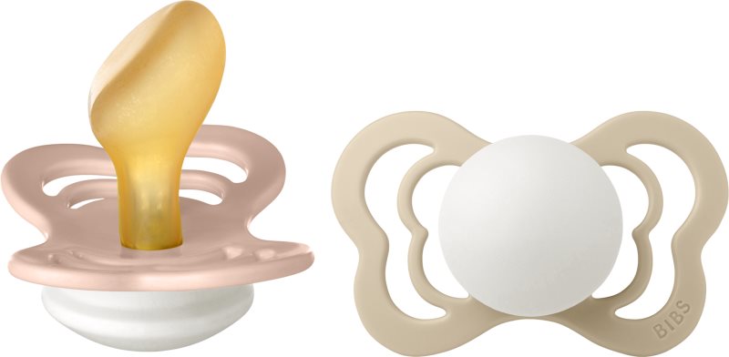 BIBS Couture Glow Natural Rubber Size 2: 6+ months suzetă Blush / Vanilla 2 buc