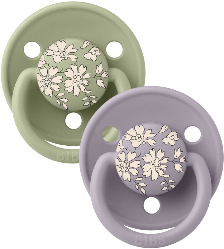 BIBS x Liberty De Lux One Size suzetă Fossil Grey / Sage 2 buc
