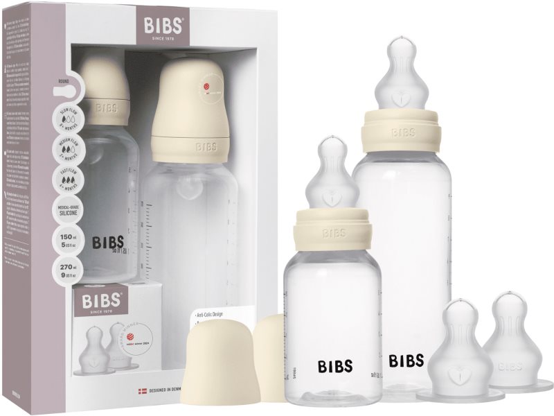 BIBS Anti-Colic Baby Bottle Set biberon anticolici cu suzetă din silicon