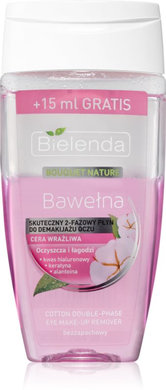 Bielenda Cotton demachiant bifazic pentru ochi pentru intarirea genelor 140 ml