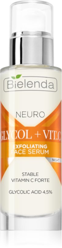 Bielenda Neuro Glicol + Vit. C ser de noapte regenerator cu efect exfoliant 30 ml