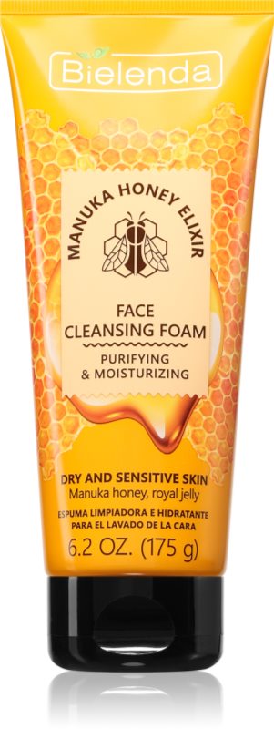 Bielenda Manuka Honey crema hidratanta pentru curatare pentru piele foarte uscata si sensibila 175 g